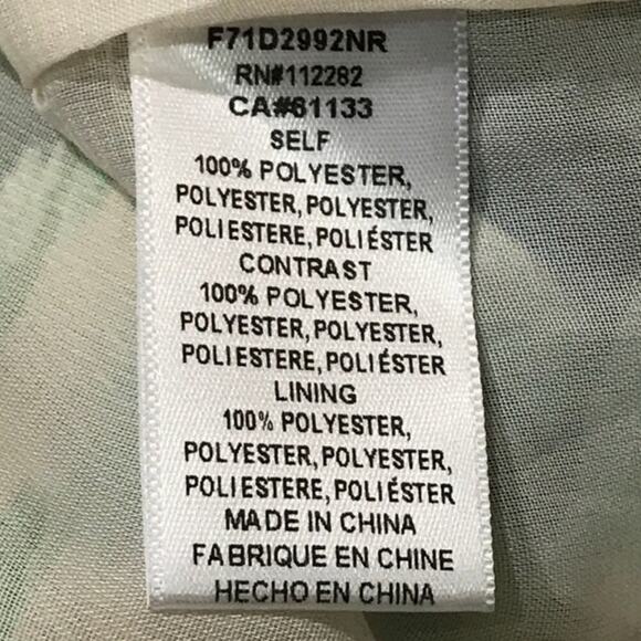 Adelyn Rae Ivory Green Cold Shoulder Printed Dress Women's Size Med New - Picture 10 of 10